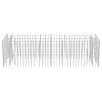 Produktbild för Planteringsgabion upphöjd galvaniserat stål 180x50x50 cm