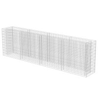 Produktbild för Planteringsgabion upphöjd galvaniserat stål 360x50x100 cm