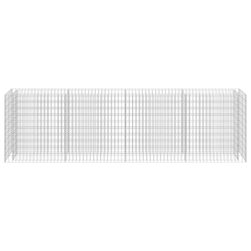 Produktbild för Planteringsgabion upphöjd galvaniserat stål 360x50x100 cm