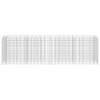 Produktbild för Planteringsgabion upphöjd galvaniserat stål 360x50x100 cm