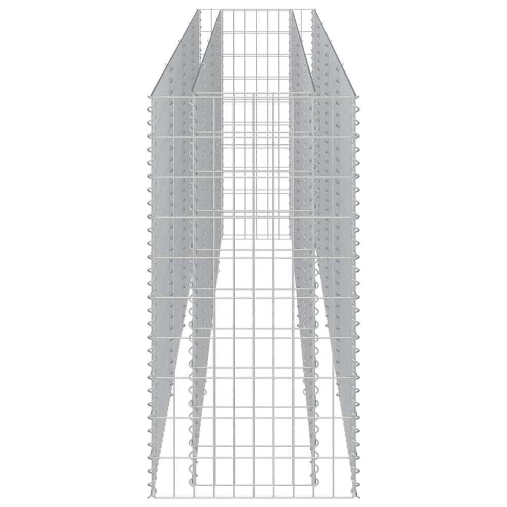 Produktbild för Planteringsgabion upphöjd galvaniserat stål 360x50x100 cm