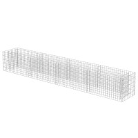 Produktbild för Planteringsgabion upphöjd galvaniserat stål 360x50x50 cm