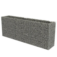 Produktbild för Planteringsgabion upphöjd galvaniserat stål 270x50x100 cm