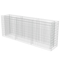 Produktbild för Planteringsgabion upphöjd galvaniserat stål 270x50x100 cm