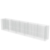 Produktbild för Planteringsgabion upphöjd galvaniserat stål 450x50x100 cm