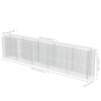 Produktbild för Planteringsgabion upphöjd galvaniserat stål 450x50x100 cm