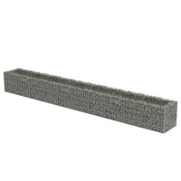 Produktbild för Planteringsgabion upphöjd galvaniserat stål 450x50x50 cm