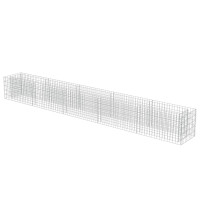 Produktbild för Planteringsgabion upphöjd galvaniserat stål 450x50x50 cm