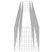 Produktbild för Planteringsgabion upphöjd galvaniserat stål 450x50x50 cm