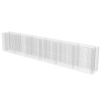 Produktbild för Planteringsgabion upphöjd galvaniserat stål 540x50x100 cm