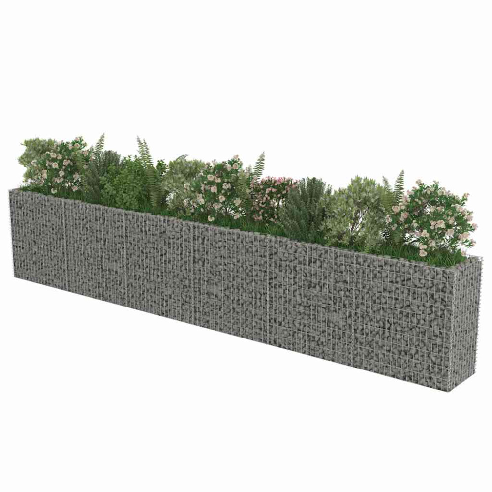 Produktbild för Planteringsgabion upphöjd galvaniserat stål 540x50x100 cm
