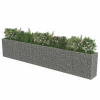 Produktbild för Planteringsgabion upphöjd galvaniserat stål 540x50x100 cm
