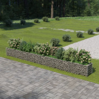 Produktbild för Planteringsgabion upphöjd galvaniserat stål 540x50x50 cm