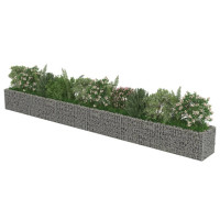 Produktbild för Planteringsgabion upphöjd galvaniserat stål 540x50x50 cm