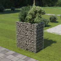 Produktbild för Planteringsgabion upphöjd galvaniserat stål 90x50x100 cm