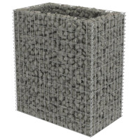 Produktbild för Planteringsgabion upphöjd galvaniserat stål 90x50x100 cm