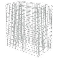 Produktbild för Planteringsgabion upphöjd galvaniserat stål 90x50x100 cm