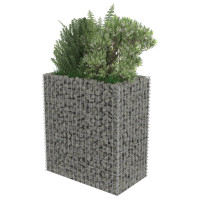 Produktbild för Planteringsgabion upphöjd galvaniserat stål 90x50x100 cm