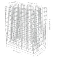 Produktbild för Planteringsgabion upphöjd galvaniserat stål 90x50x100 cm