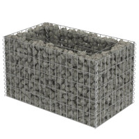 Produktbild för Planteringsgabion upphöjd galvaniserat stål 90x50x50 cm