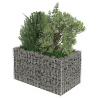 Produktbild för Planteringsgabion upphöjd galvaniserat stål 90x50x50 cm