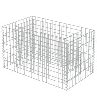 Produktbild för Planteringsgabion upphöjd galvaniserat stål 90x50x50 cm