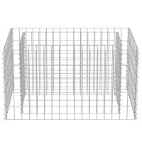 Produktbild för Planteringsgabion upphöjd galvaniserat stål 90x50x50 cm