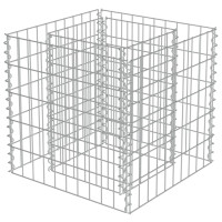 Produktbild för Planteringsgabion upphöjd galvaniserat stål 50x50x50 cm