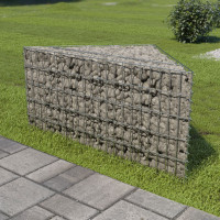 Produktbild för Planteringsgabion upphöjd galvaniserat stål 75x75x50 cm