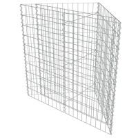 Produktbild för Planteringsgabion upphöjd galvaniserat stål 75x75x50 cm