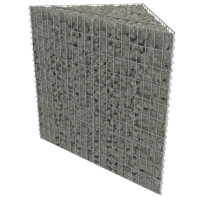 Produktbild för Planteringsgabion upphöjd galvaniserat stål 75x75x50 cm