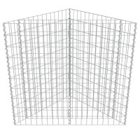 Produktbild för Planteringsgabion upphöjd galvaniserat stål 75x75x50 cm