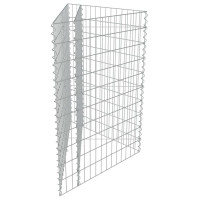 Produktbild för Planteringsgabion upphöjd galvaniserat stål 75x75x50 cm