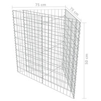 Produktbild för Planteringsgabion upphöjd galvaniserat stål 75x75x50 cm