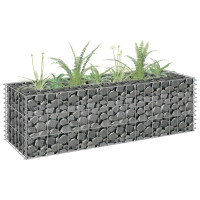 Produktbild för Planteringsgabion upphöjd galvaniserat stål 90x30x30 cm