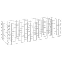 Produktbild för Planteringsgabion upphöjd galvaniserat stål 90x30x30 cm