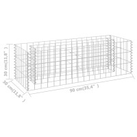 Produktbild för Planteringsgabion upphöjd galvaniserat stål 90x30x30 cm