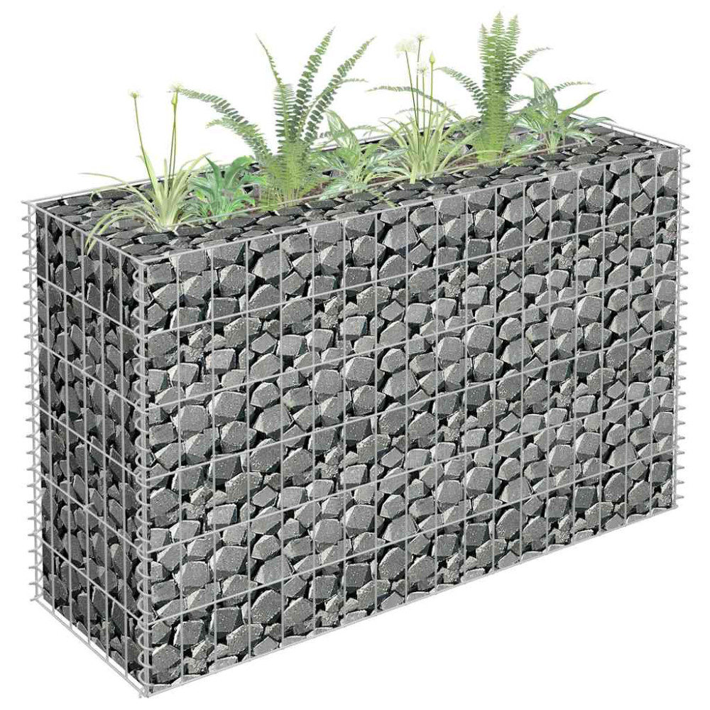 Produktbild för Planteringsgabion upphöjd galvaniserat stål 90x30x60 cm
