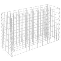Produktbild för Planteringsgabion upphöjd galvaniserat stål 90x30x60 cm