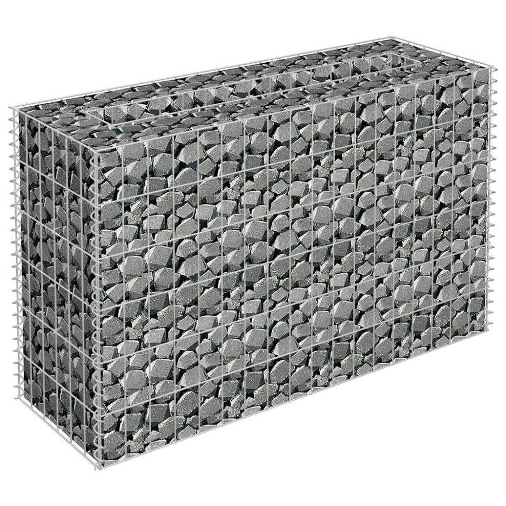 Produktbild för Planteringsgabion upphöjd galvaniserat stål 90x30x60 cm