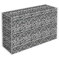 Produktbild för Planteringsgabion upphöjd galvaniserat stål 90x30x60 cm
