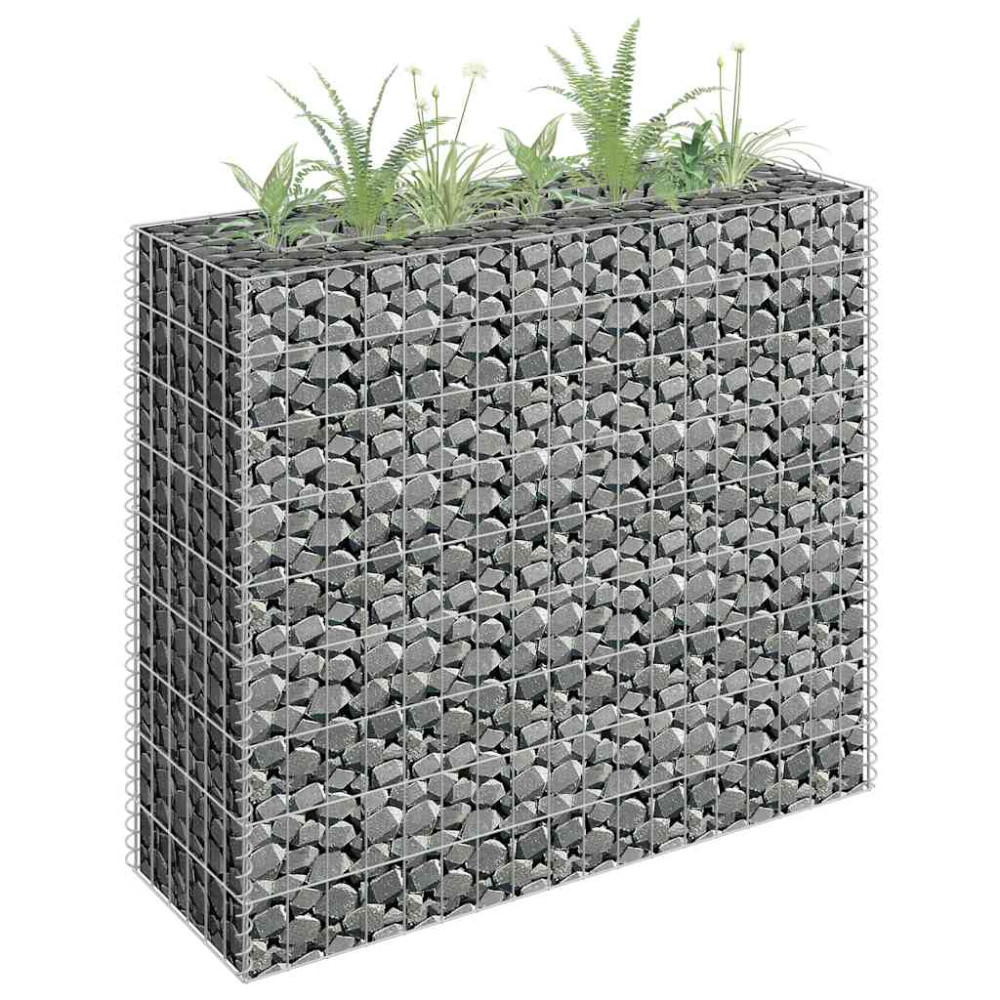Produktbild för Planteringsgabion upphöjd galvaniserat stål 90x30x90 cm