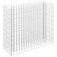 Produktbild för Planteringsgabion upphöjd galvaniserat stål 90x30x90 cm