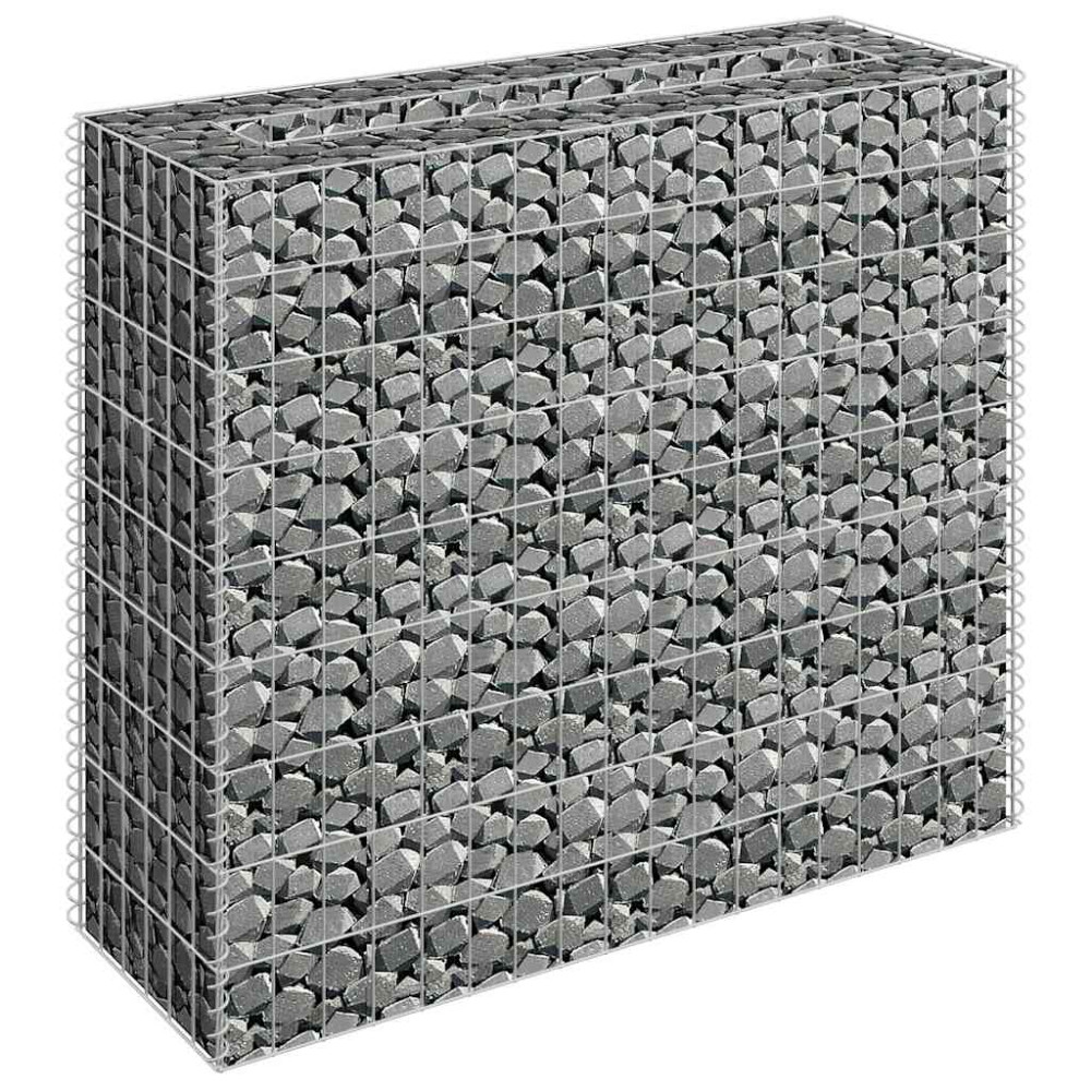 Produktbild för Planteringsgabion upphöjd galvaniserat stål 90x30x90 cm