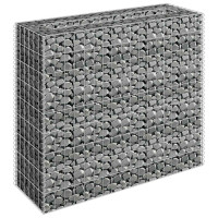 Produktbild för Planteringsgabion upphöjd galvaniserat stål 90x30x90 cm