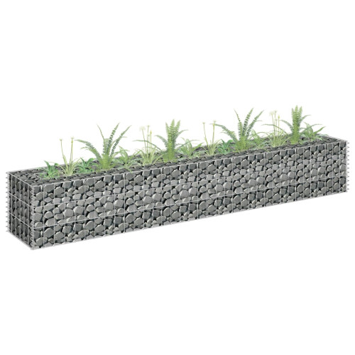 vidaXL Planteringsgabion upphöjd galvaniserat stål 180x30x30 cm