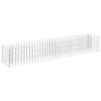 Produktbild för Planteringsgabion upphöjd galvaniserat stål 180x30x30 cm