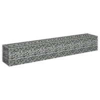 Produktbild för Planteringsgabion upphöjd galvaniserat stål 180x30x30 cm