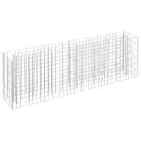 Produktbild för Planteringsgabion upphöjd galvaniserat stål 180x30x60 cm
