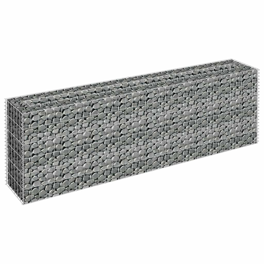 Produktbild för Planteringsgabion upphöjd galvaniserat stål 180x30x60 cm